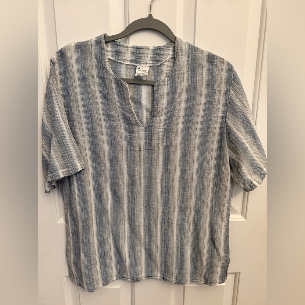 Men’s Blue & White Striped Greek Kurta